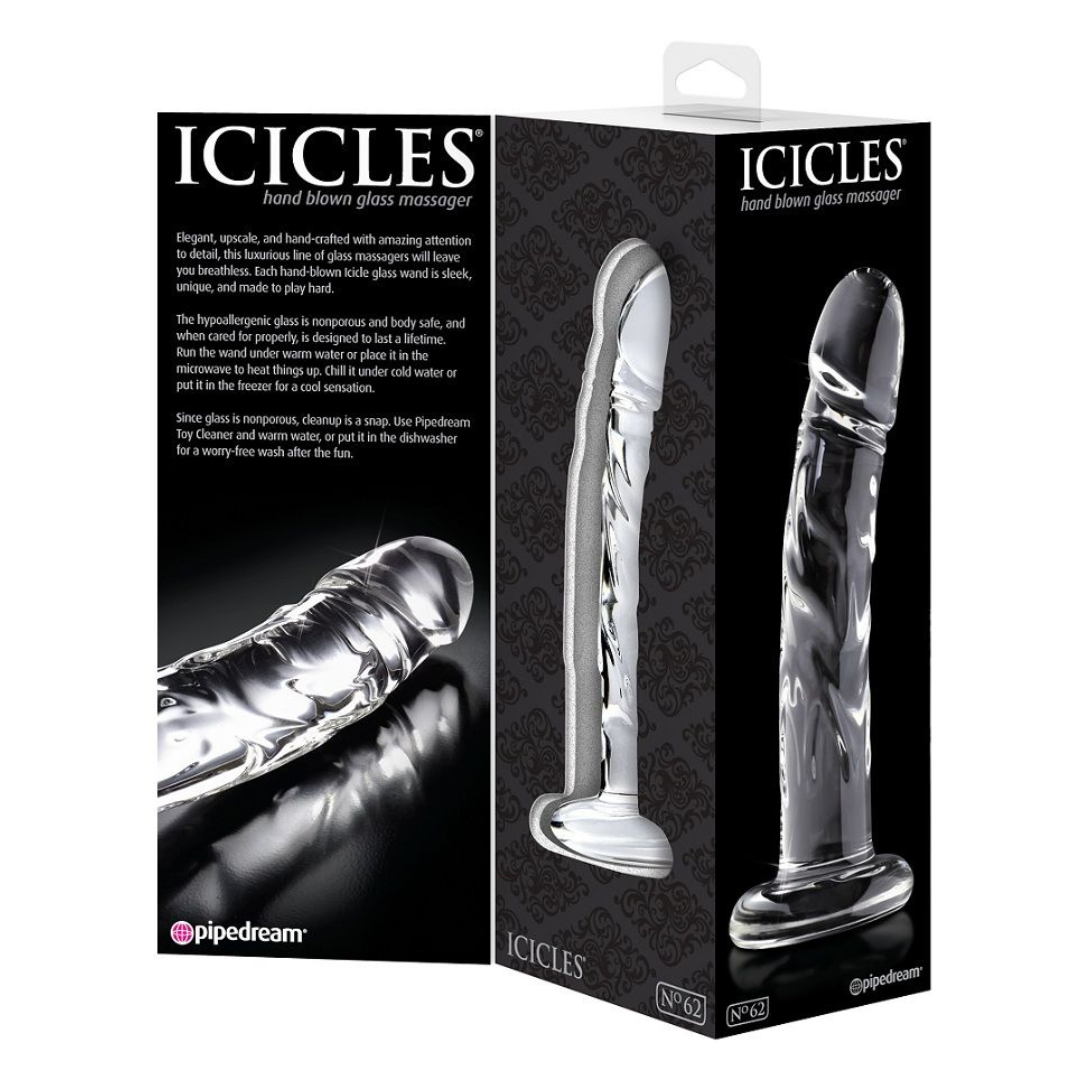 Dildo In Vetro Soffiato A Mano ICICLES NUMERO 62