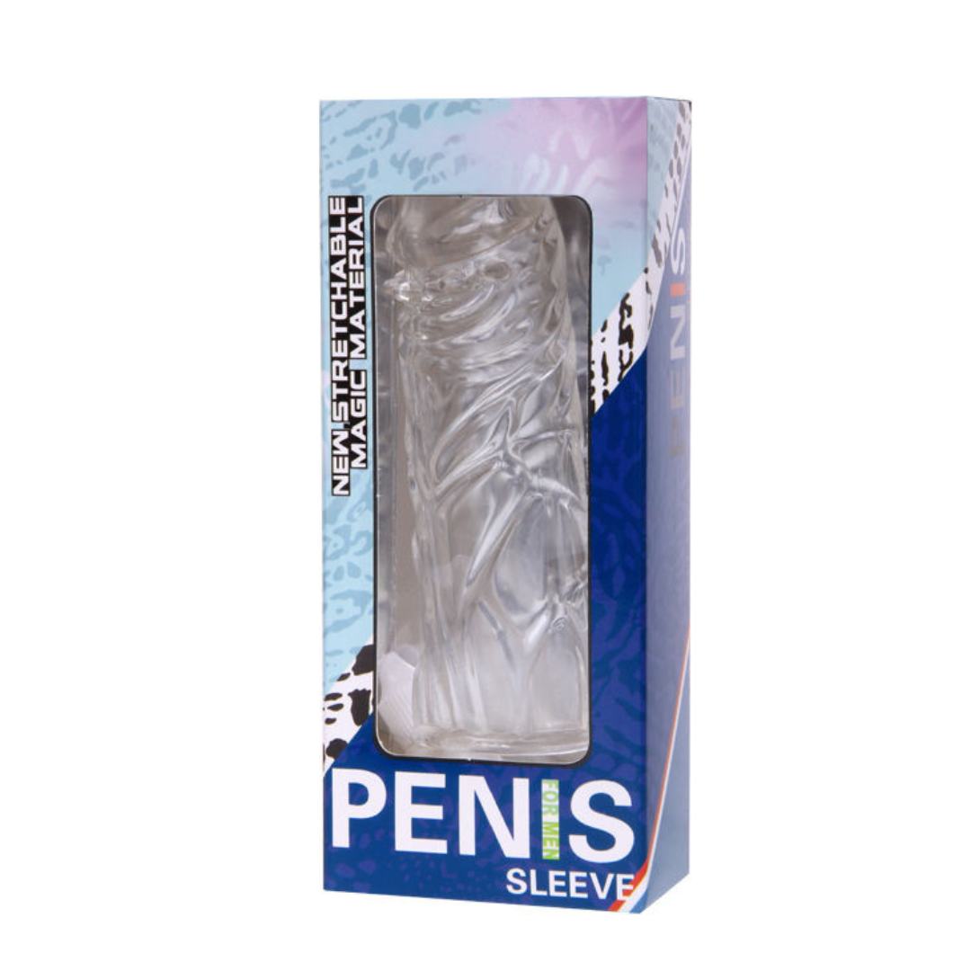 Guaina per il pene con texture realistica 13 cm