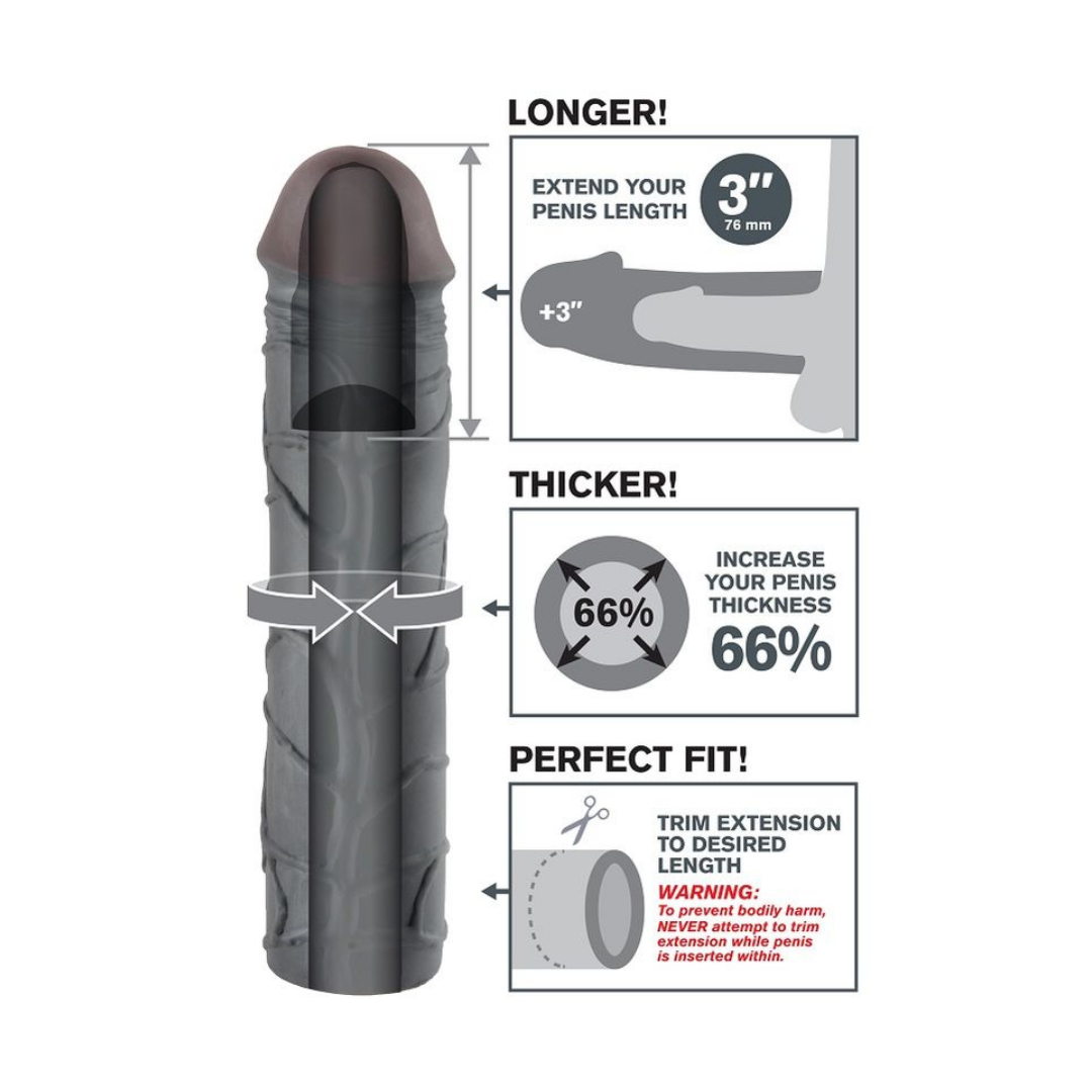 Guaina Nera per il pene +7,6cm
