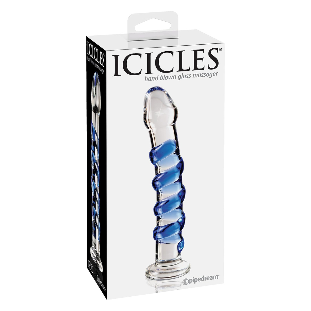 Dildo In Vetro Soffiato A Mano ICICLES NUMERO 05