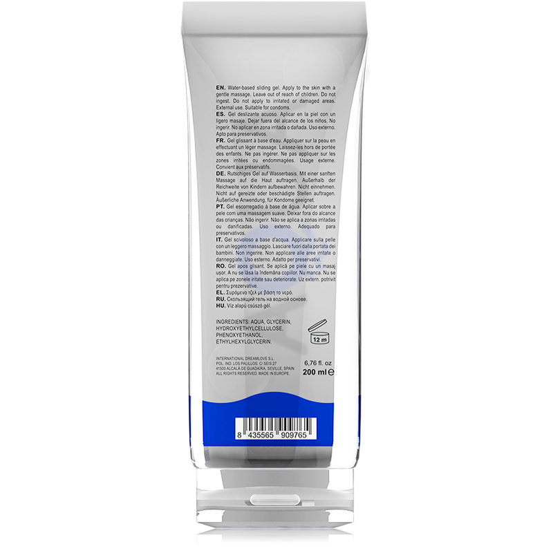 Lubrificante a base d'acqua inodore, trasparente e naturale