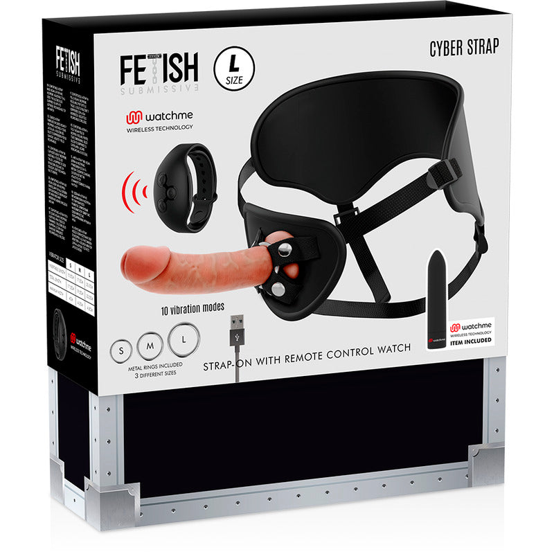 Strap on dildo vibrante con orologio wireless