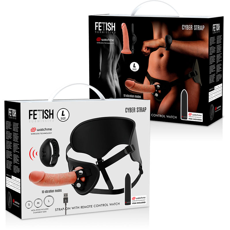 Strap on dildo vibrante con orologio wireless