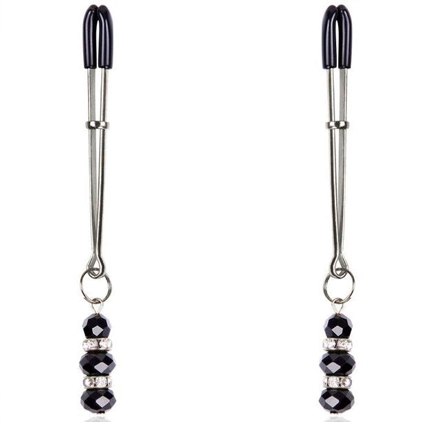 Pinze per capezzoli con pietre cristalli decorativi nere