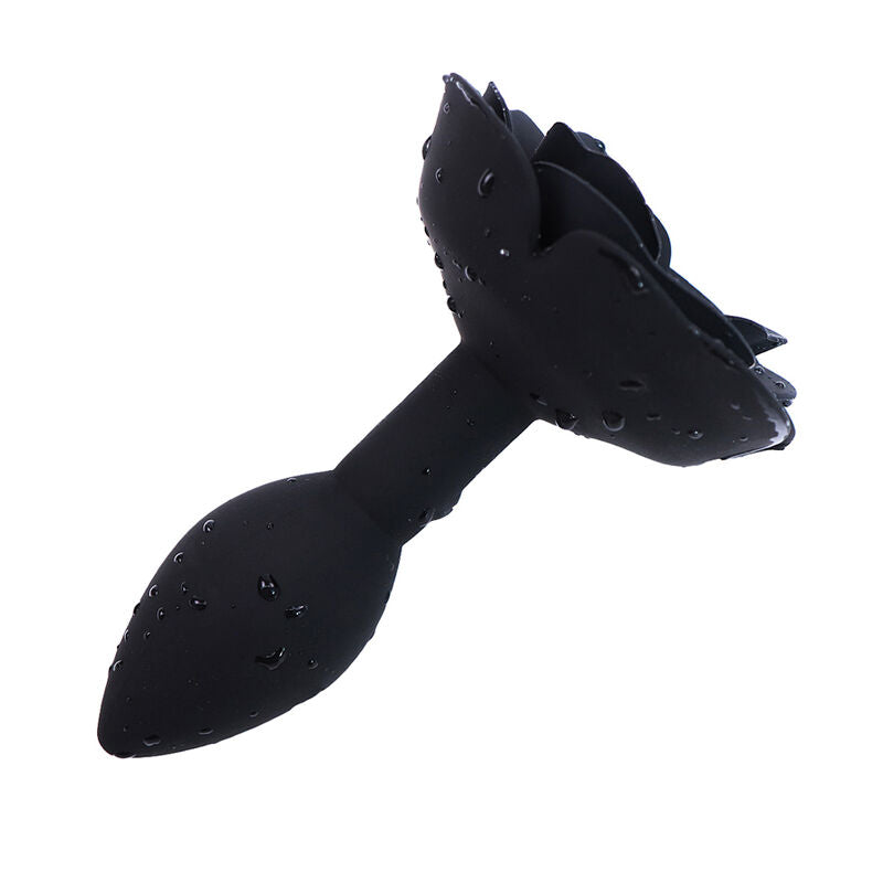 Plug Anale A Forma di Rosa In Silicone | Nero