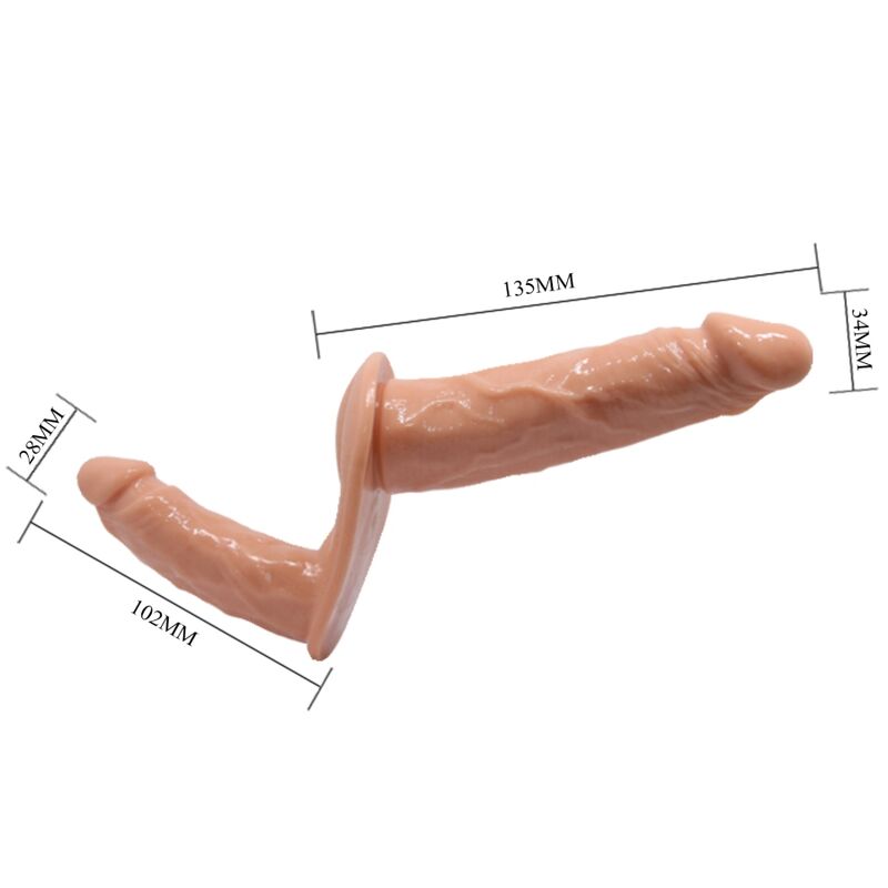 Pretty Love Doppio Dildo in TPR per Harness Con Ibragarura Regolabile