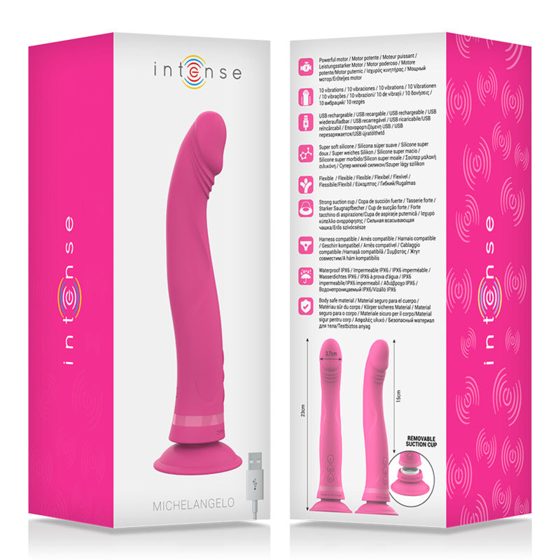 Michelangelo Dildo Vibratore In Silicone Rosa
