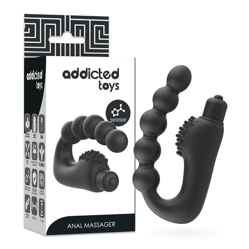 Massagiatore Vibrante Anale Prostatico Nero