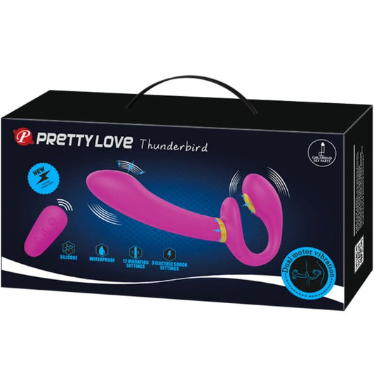 Pretty Love Thunderbird Doppio Strap-On Strapless Senza Imbracatura con Telecomando