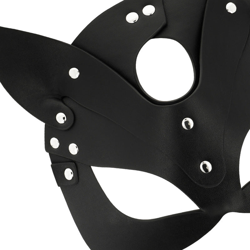 Maschera in pelle vegana con orecchie da gatto