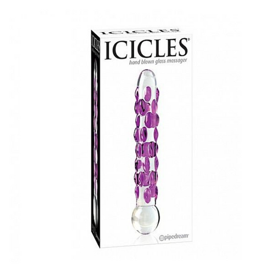 Dildo In Vetro Soffiato A Mano ICICLES NUMERO 07