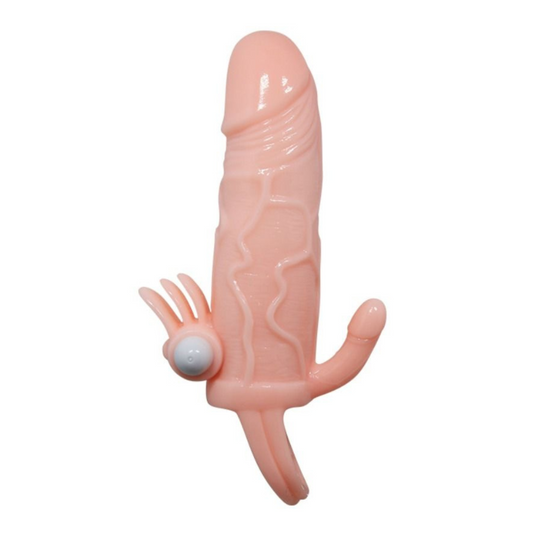 Guaina Per Il Pene Vibrante Con Stimolazione Anale e Vaginale 16,5 cm