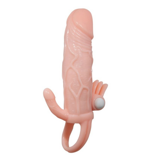 Guaina Per Il Pene Vibrante Con Stimolazione Anale e Vaginale 16,5 cm