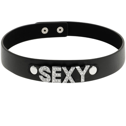 Collare in pelle vegana "Sexy" nero