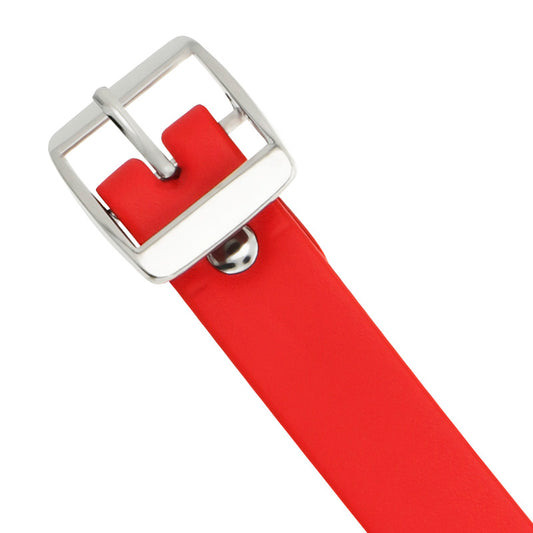 Collare in pelle vegana rosso