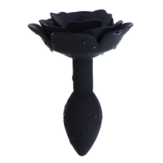 Plug Anale A Forma di Rosa In Silicone | Nero