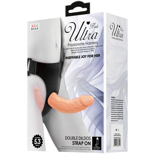 Pretty Love Doppio Dildo in TPR per Harness Con Ibragarura Regolabile