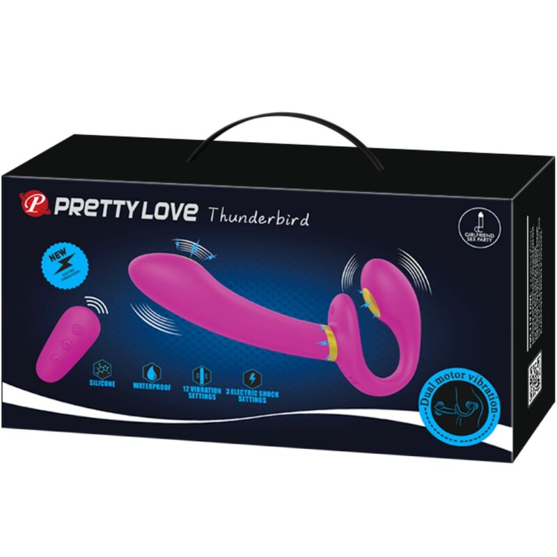 Pretty Love Thunderbird Doppio Strap-On Strapless Senza Imbracatura con Telecomando