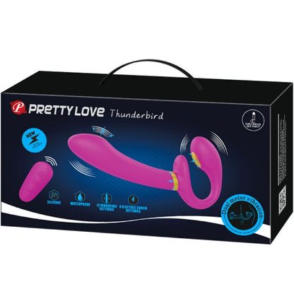 Pretty Love Thunderbird Doppio Strap-On Strapless Senza Imbracatura con Telecomando