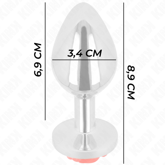 KINK – Plug Anale in Metallo con Rosa Rossa (Taglia M)