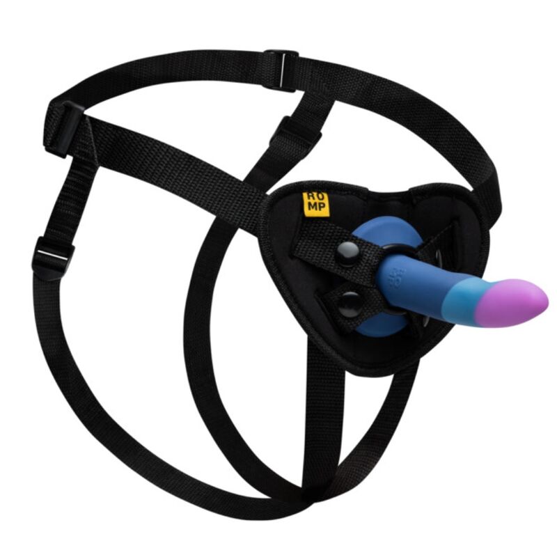ROMP KIT - Piccolo Harness con Dildo in Silicone Tricolore 14 cm