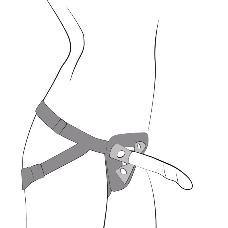 ROMP KIT - Piccolo Harness con Dildo in Silicone Tricolore 14 cm