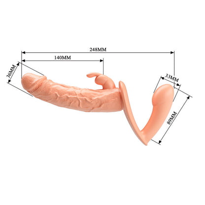 Harness per Doppia Penetrazione con Dildo Cavo in TPE