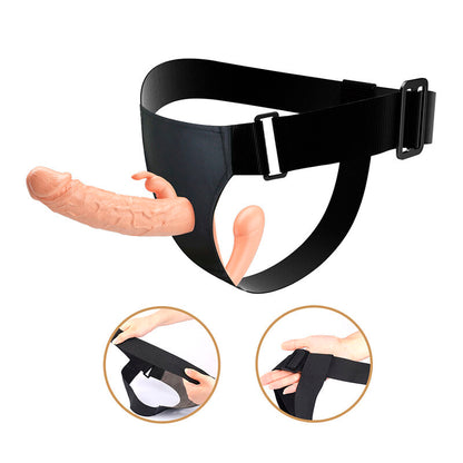 Harness per Doppia Penetrazione con Dildo Cavo in TPE