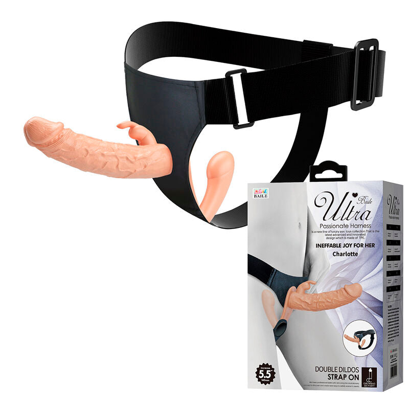 Harness per Doppia Penetrazione con Dildo Cavo in TPE