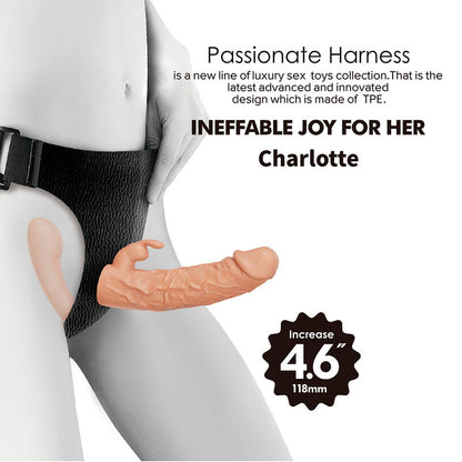 Harness per Doppia Penetrazione con Dildo Cavo in TPE