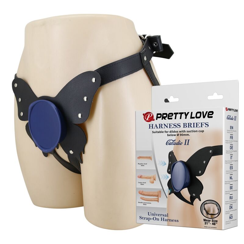 Universal Strap-On Harness Briefs Nero e Blu