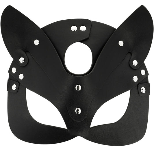 Maschera in pelle vegana con orecchie da gatto