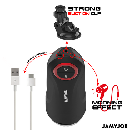 Forte ventosa alla base per fissare il masturbatore su superfici piane e uso hands-free.